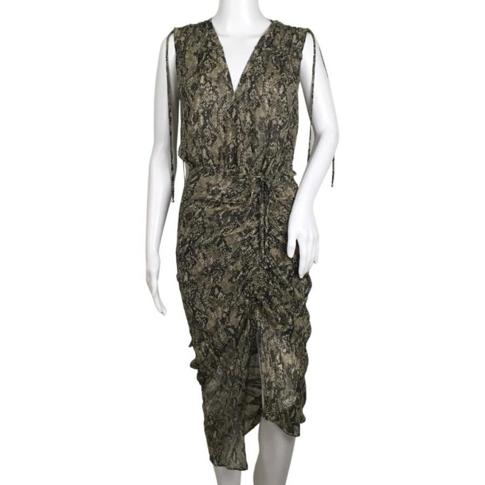 NWT Veronica Beard Women's Dress Snakeskin Print Light Brown & Black